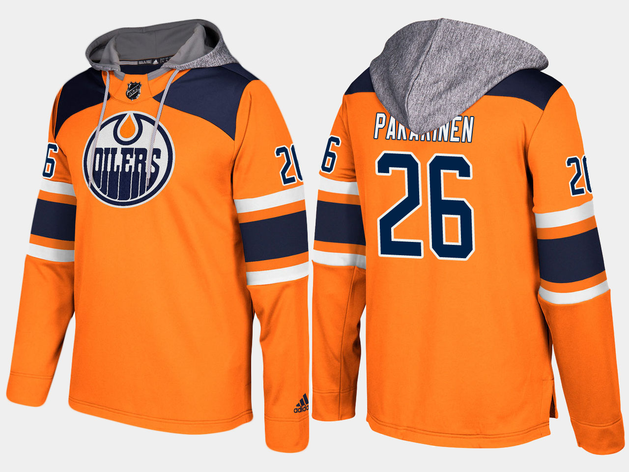 Men NHL Edmonton oilers #26  iiro pakarinen orange hoodie->edmonton oilers->NHL Jersey